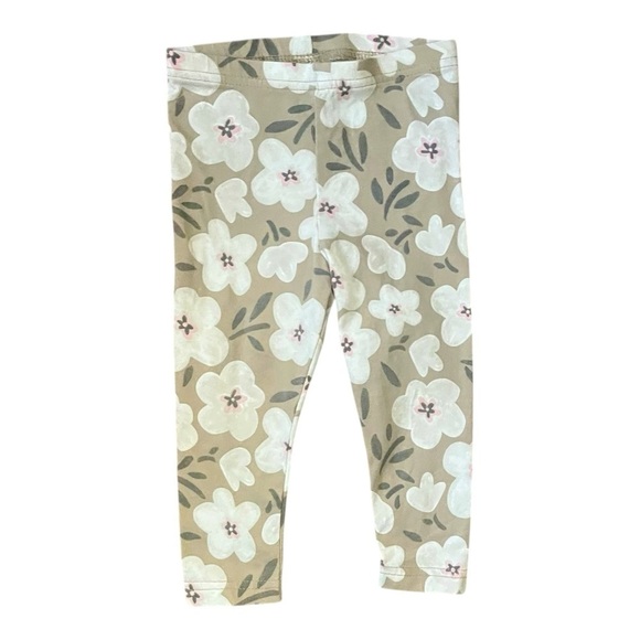 Carter’s casual Floral Print grey leggings pull-on elastic waist Girls 18 Mo - Picture 1 of 8